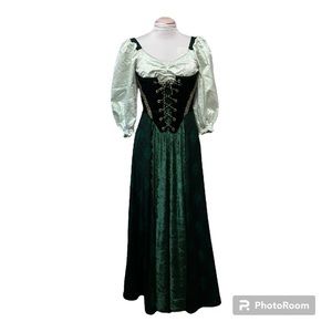 Wizard's Wardrobe Hand Crafted Green Renaissance Cosplay Dress Women's Size XS